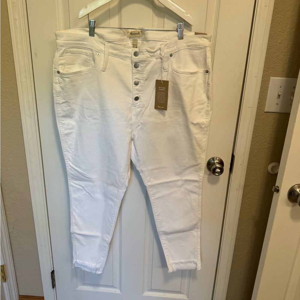NWT Madewell High Rise Skinny Button Fly Jeans White size 36 petite